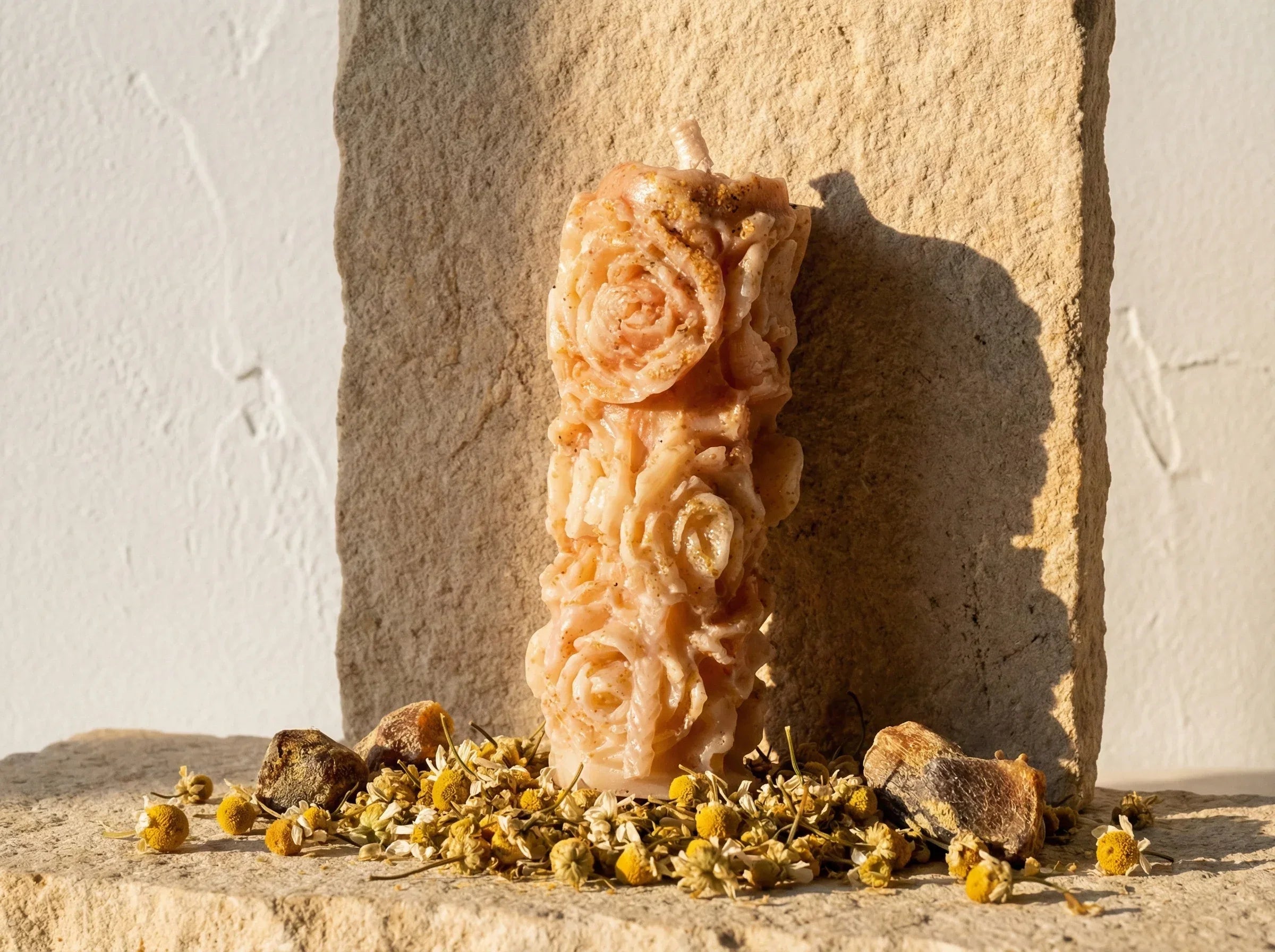 Bougie de Protection Camomille & Musc - Calme & Paix - Essences Agape 90441161