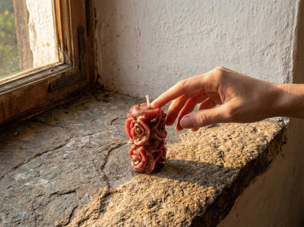 Bougie de Protection Hibiscus & Rose - Amour & Secret Minéral - Essences Agape 39378017