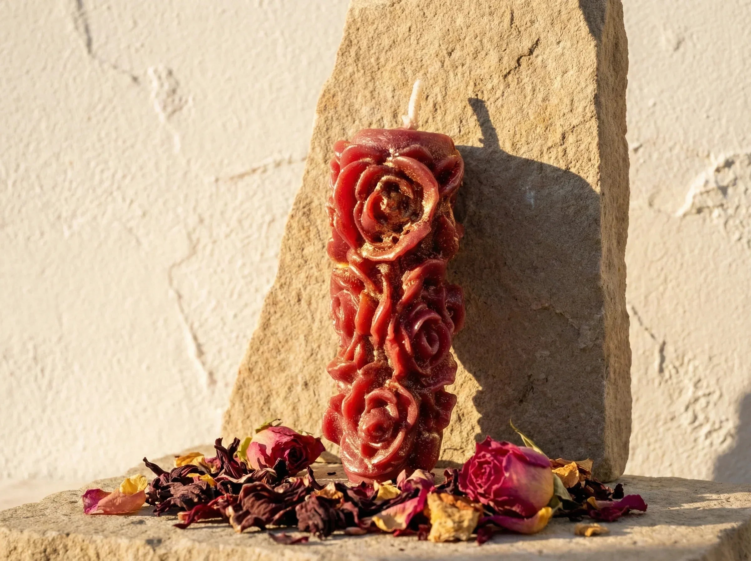 Bougie de Protection Hibiscus & Rose - Amour & Secret Minéral - Essences Agape 11753664