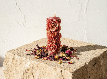 Bougie de Protection Hibiscus & Rose - Amour & Secret Minéral - Essences Agape 57434480