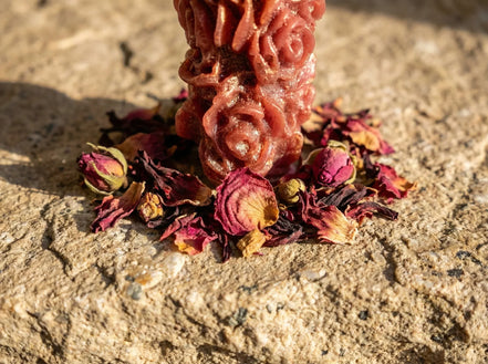Bougie de Protection Hibiscus & Rose - Amour & Secret Minéral - Essences Agape 27101473