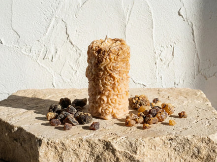 Bougie de Protection Myrrhe & Musc - Sagesse & Secret Minéral - Essences Agape 87614743