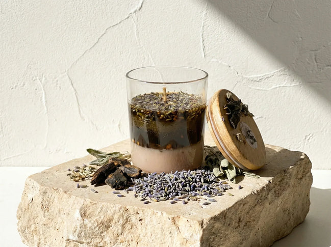 Bougie de Protection Oud & Sauge - Purification Royale - Essences Agape 13401115