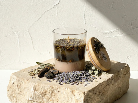 Bougie de Protection Oud & Sauge - Purification Royale - Essences Agape 13401115