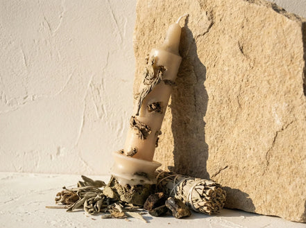 Bougie de Protection Sauge & Musc - Clarté & Purification - Essences Agape 41679092