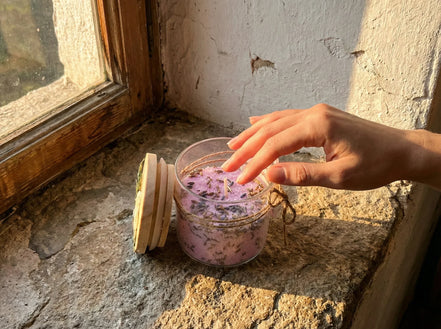 Bougie de Sable Lavande & Ambre - Sérénité & Harmonie - Essences Agape 40837439