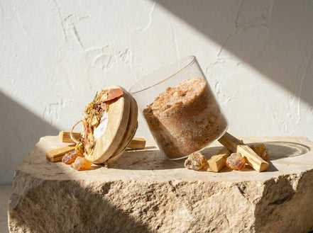 Bougie de Sable Palo Santo & Ambre - Ancrage & Purification - Essences Agape 93420536