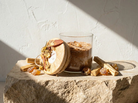 Bougie de Sable Palo Santo & Ambre - Ancrage & Purification - Essences Agape 77217645