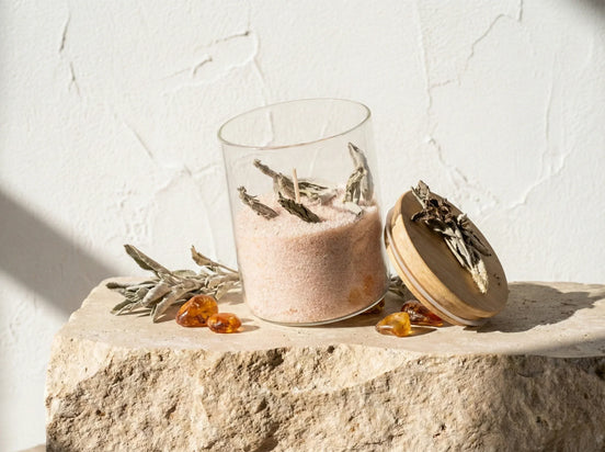 Bougie de Sable Sauge & Ambre - Purification & Clarté - Essences Agape 76825422