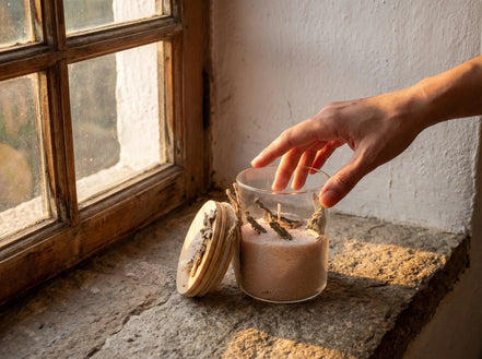 Bougie de Sable Sauge & Ambre - Purification & Clarté - Essences Agape 2405231