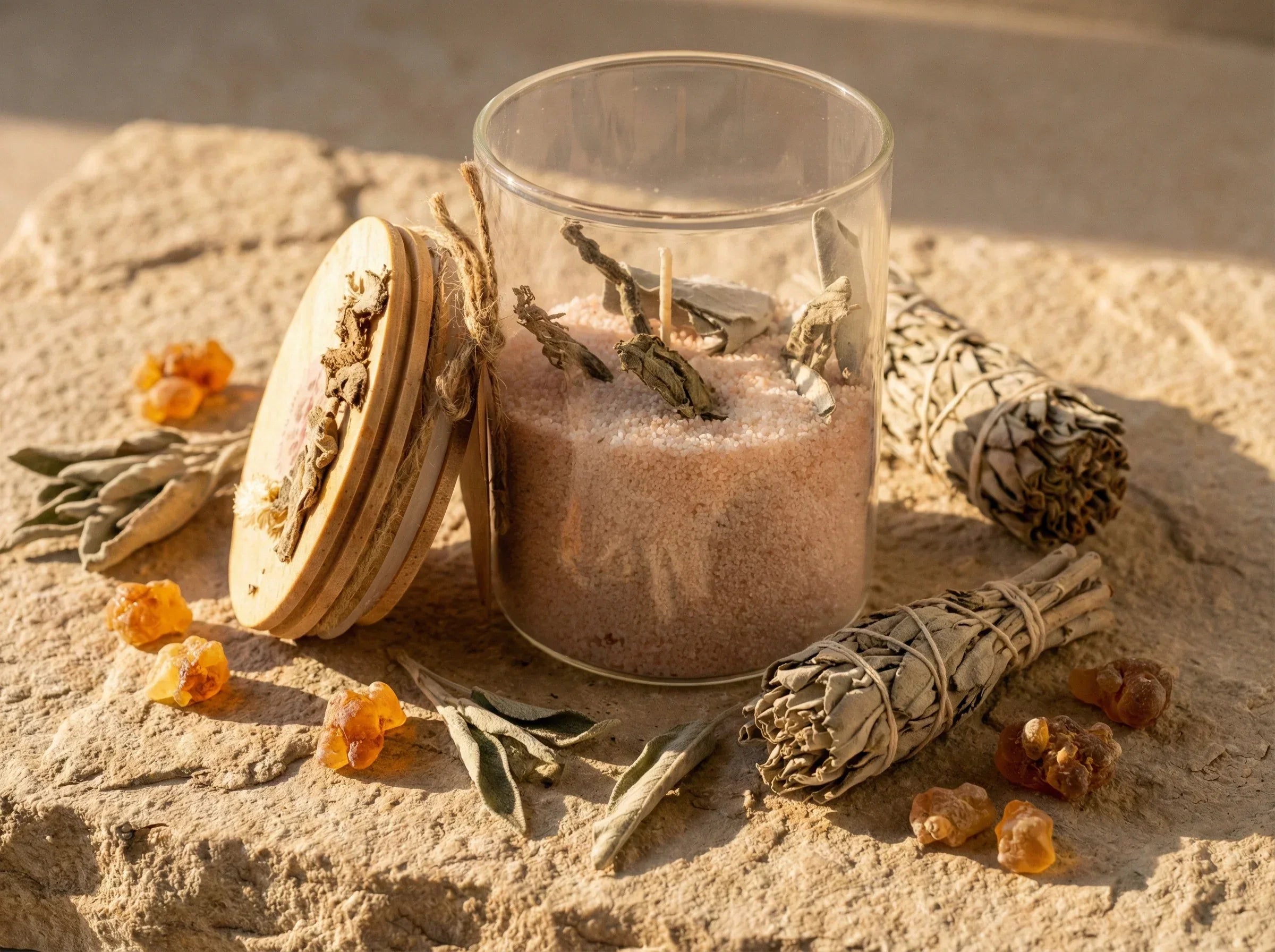 Bougie de Sable Sauge & Ambre - Purification & Clarté - Essences Agape 96458401