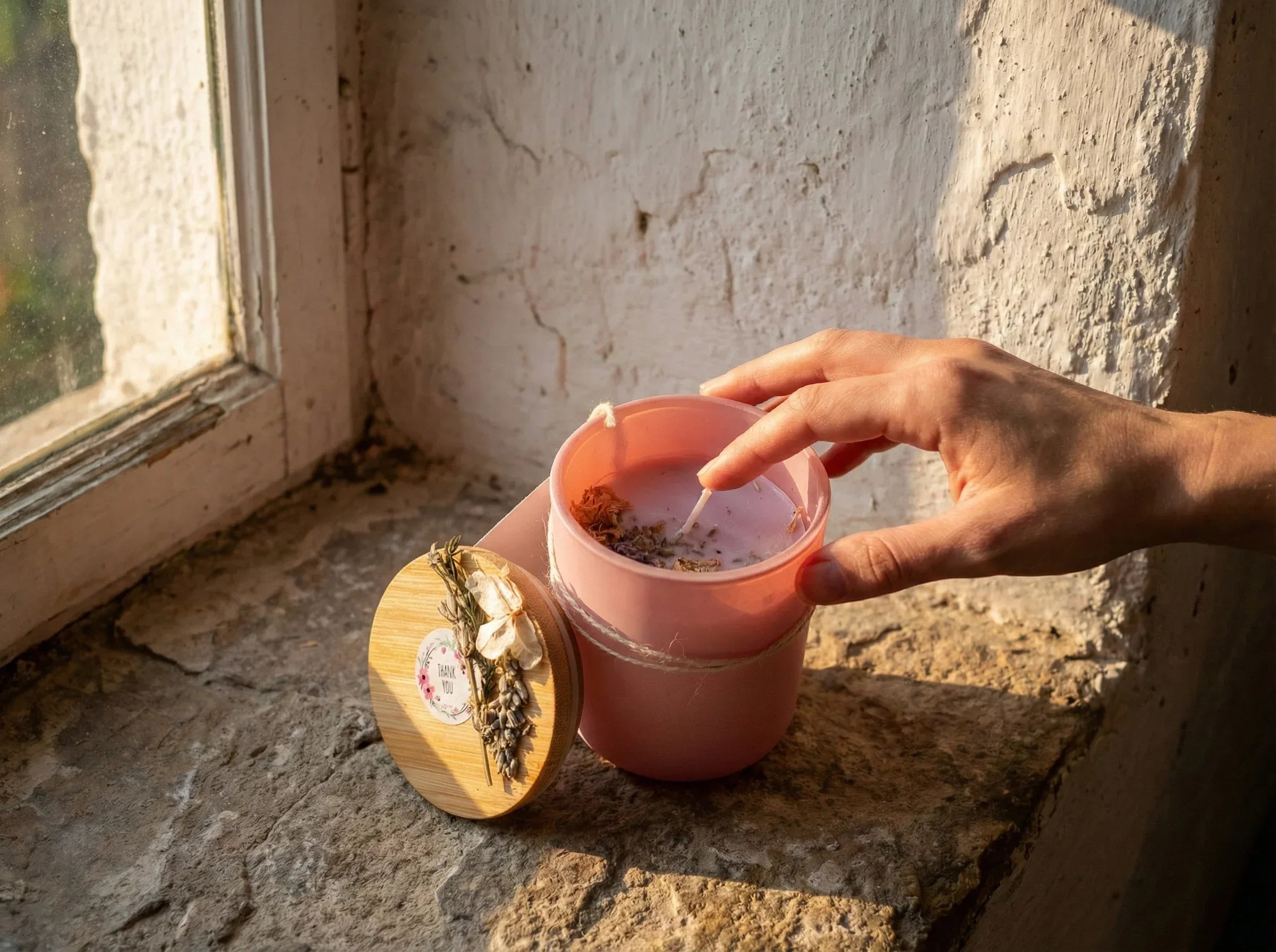 Bougie naturelle Rose & Lavande - Sérénité & Paix Royale - Essences Agape 34736465