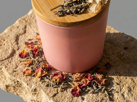 Bougie naturelle Rose & Lavande - Sérénité & Paix Royale - Essences Agape 70509108