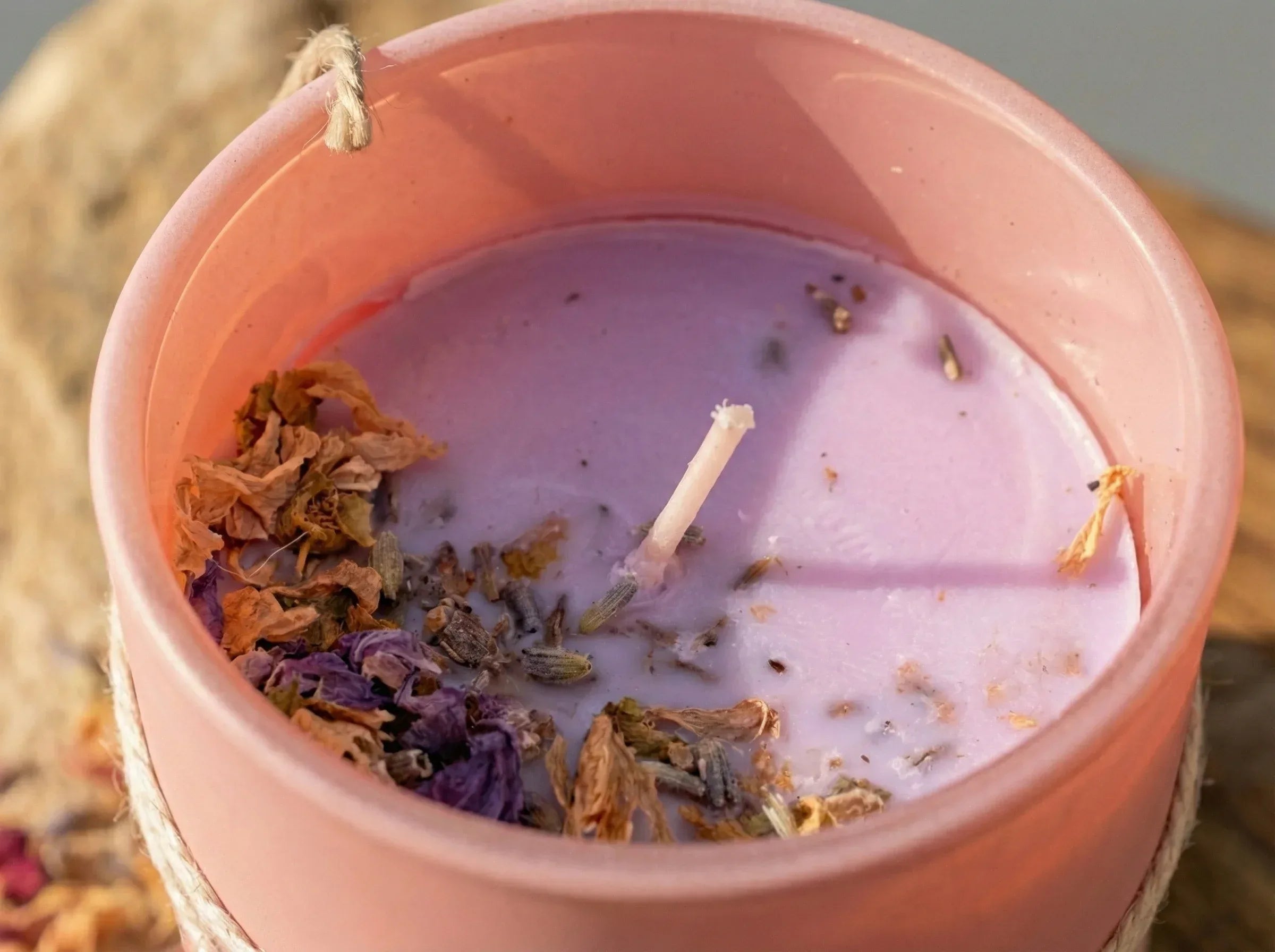 Bougie naturelle Rose & Lavande - Sérénité & Paix Royale - Essences Agape 39478065