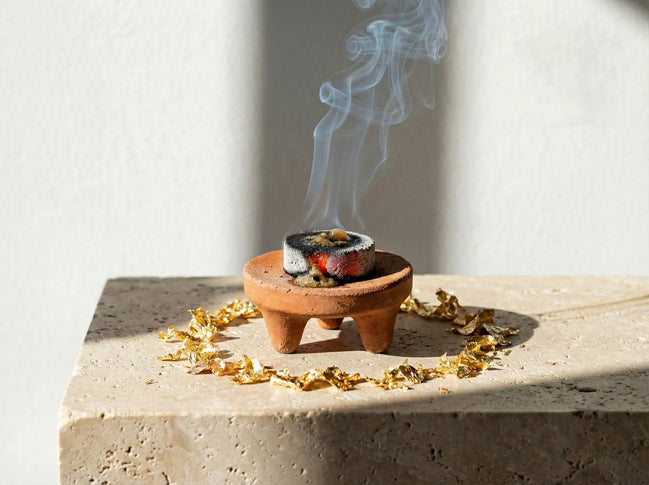 Brûleur Terre Cuite Tripode - Stabilité, Tradition Ancestrale Or - Essences Agape 7920159