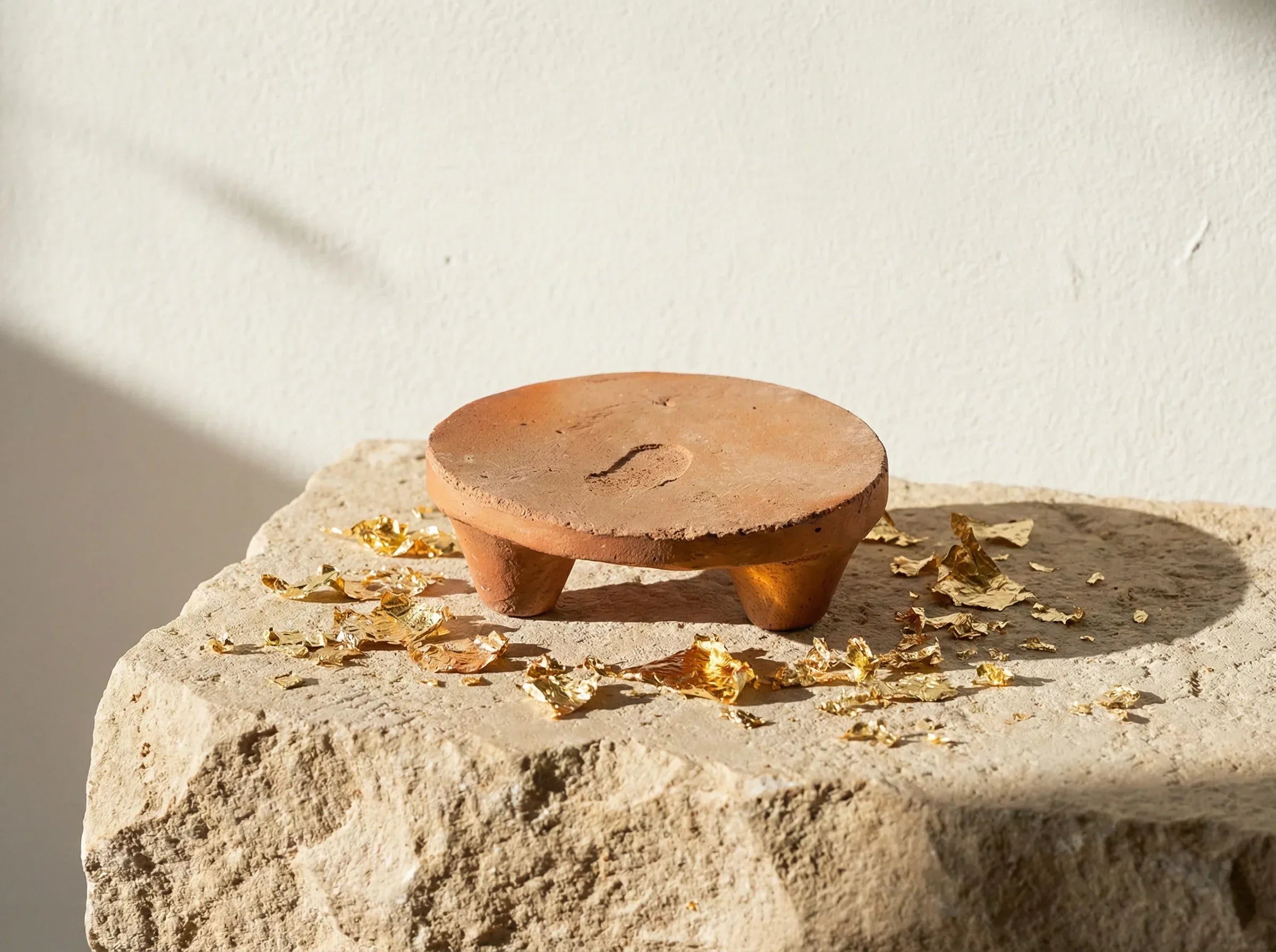 Brûleur Terre Cuite Tripode - Stabilité, Tradition Ancestrale Or - Essences Agape 99280311