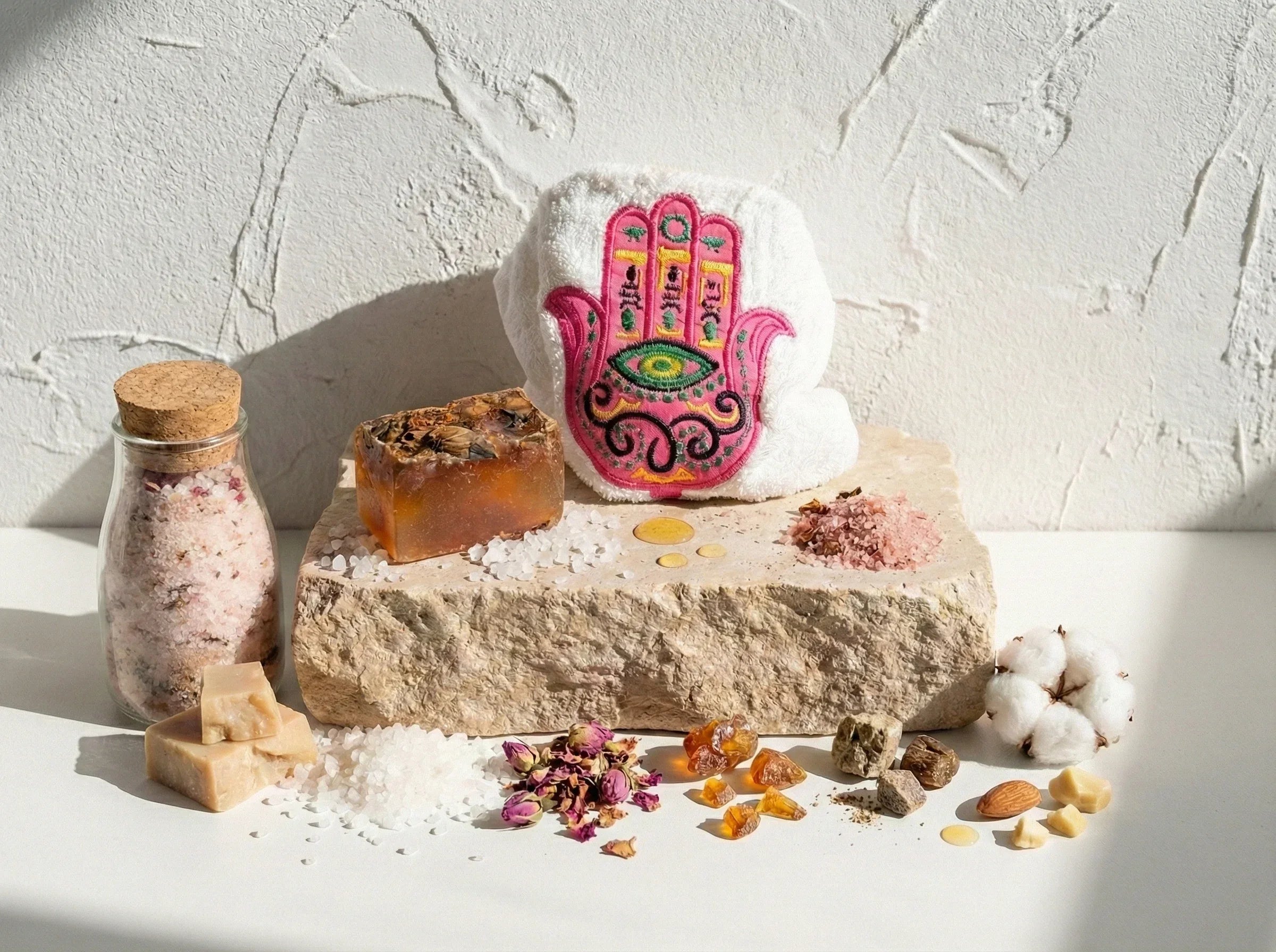 Coffret Rose & Main de Fatima - Harmonie & Protection - Essences Agape 11992189