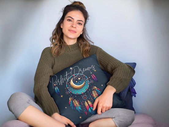 Coussin attrape rêve, housse salon canapé motif, méditation religieux - Essences Agape 65050685