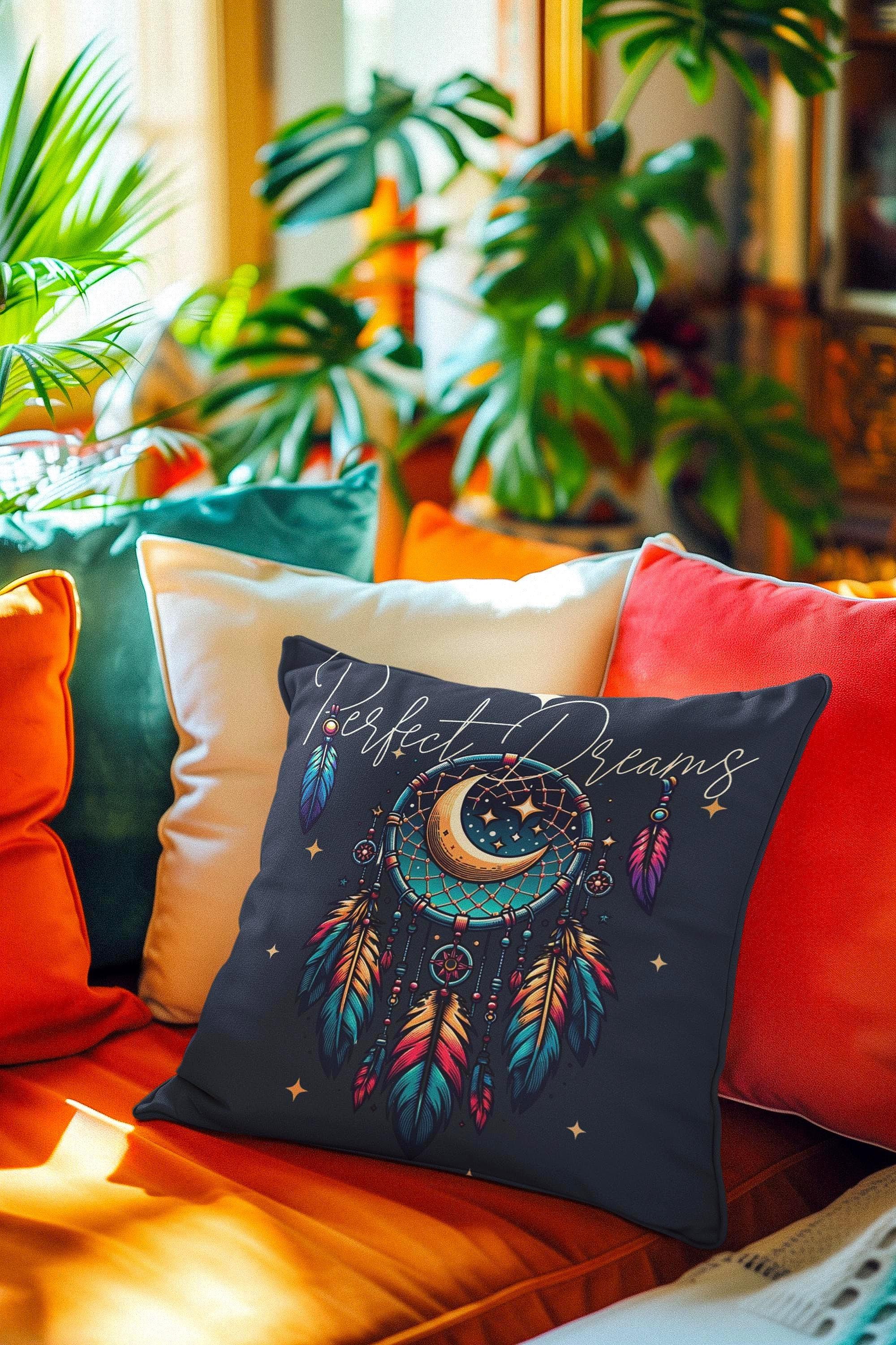 Coussin attrape rêve, housse salon canapé motif, méditation religieux - Essences Agape 13109445