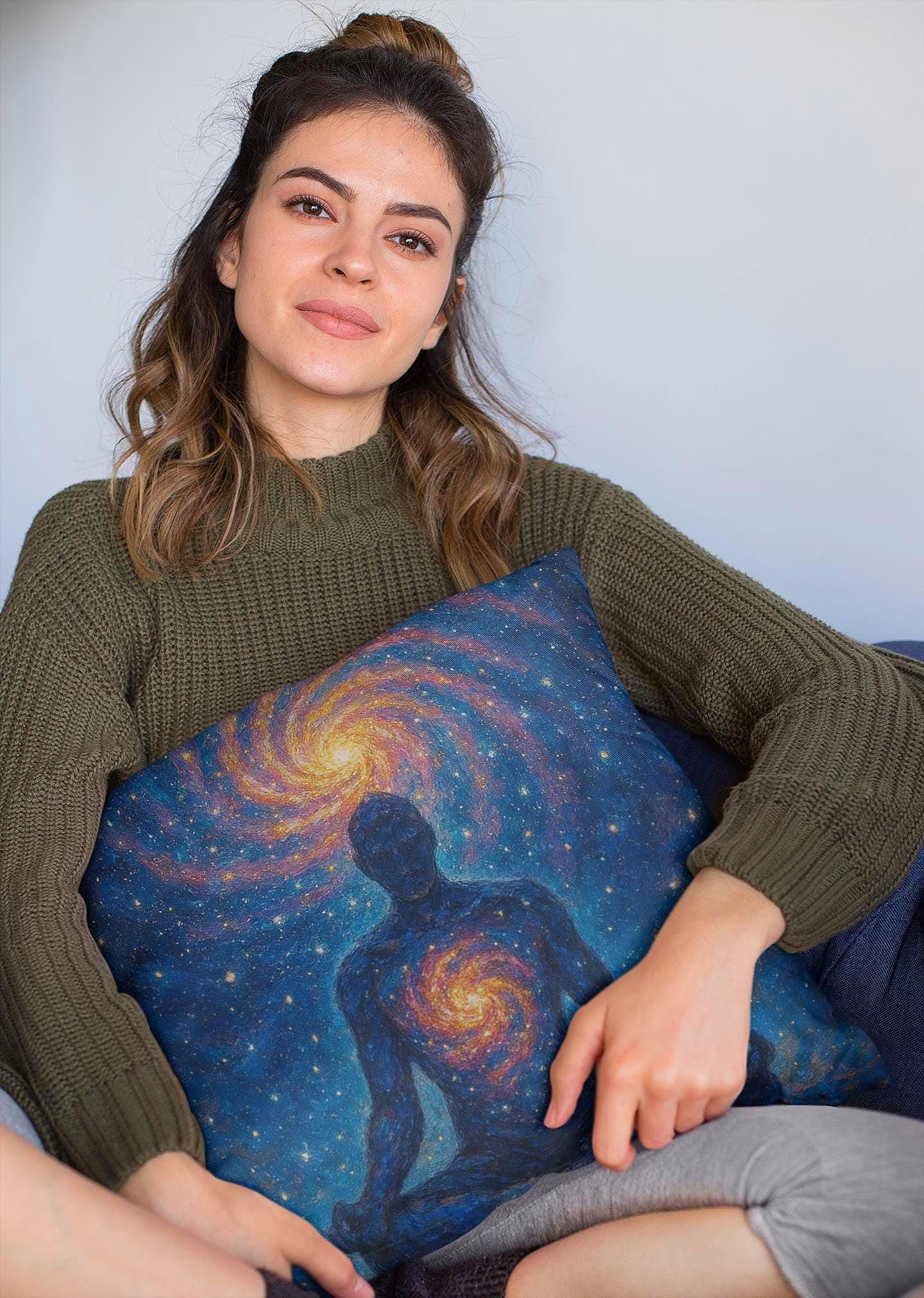 Coussin chakra univers, housse salon canapé, motif méditation prière - Essences Agape 65340852