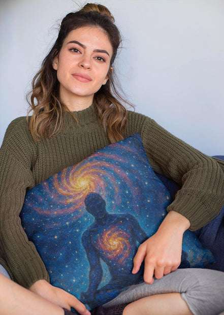 Coussin chakra univers, housse salon canapé, motif méditation prière - Essences Agape 65340852