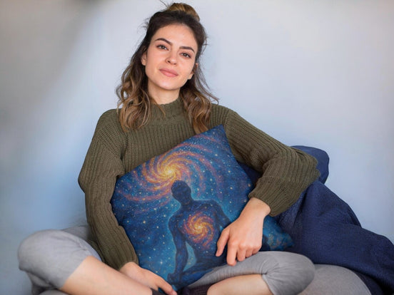 Coussin chakra univers, housse salon canapé, motif méditation prière - Essences Agape 65340852