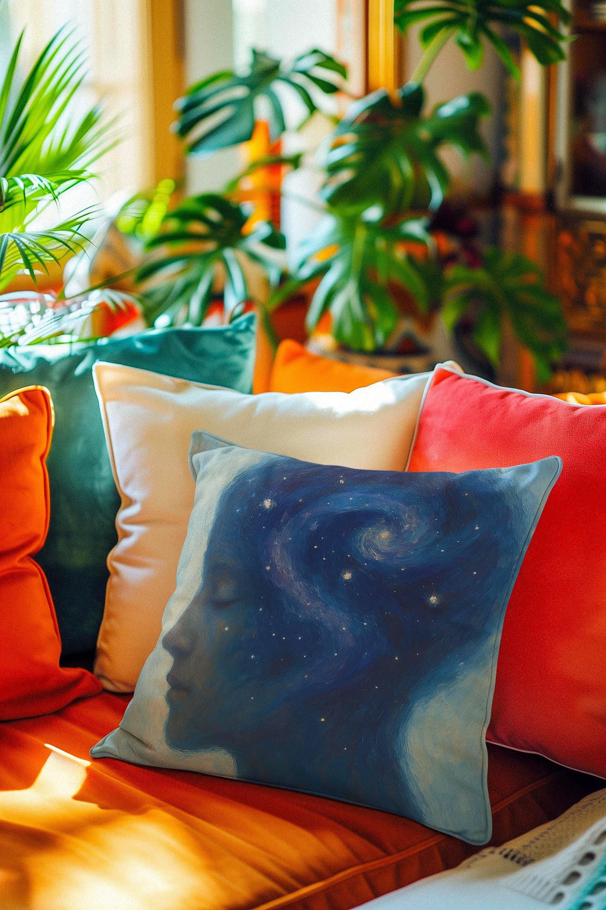 Coussin overthink univers, coussin décoratif carré méditation zen - Essences Agape 85699367