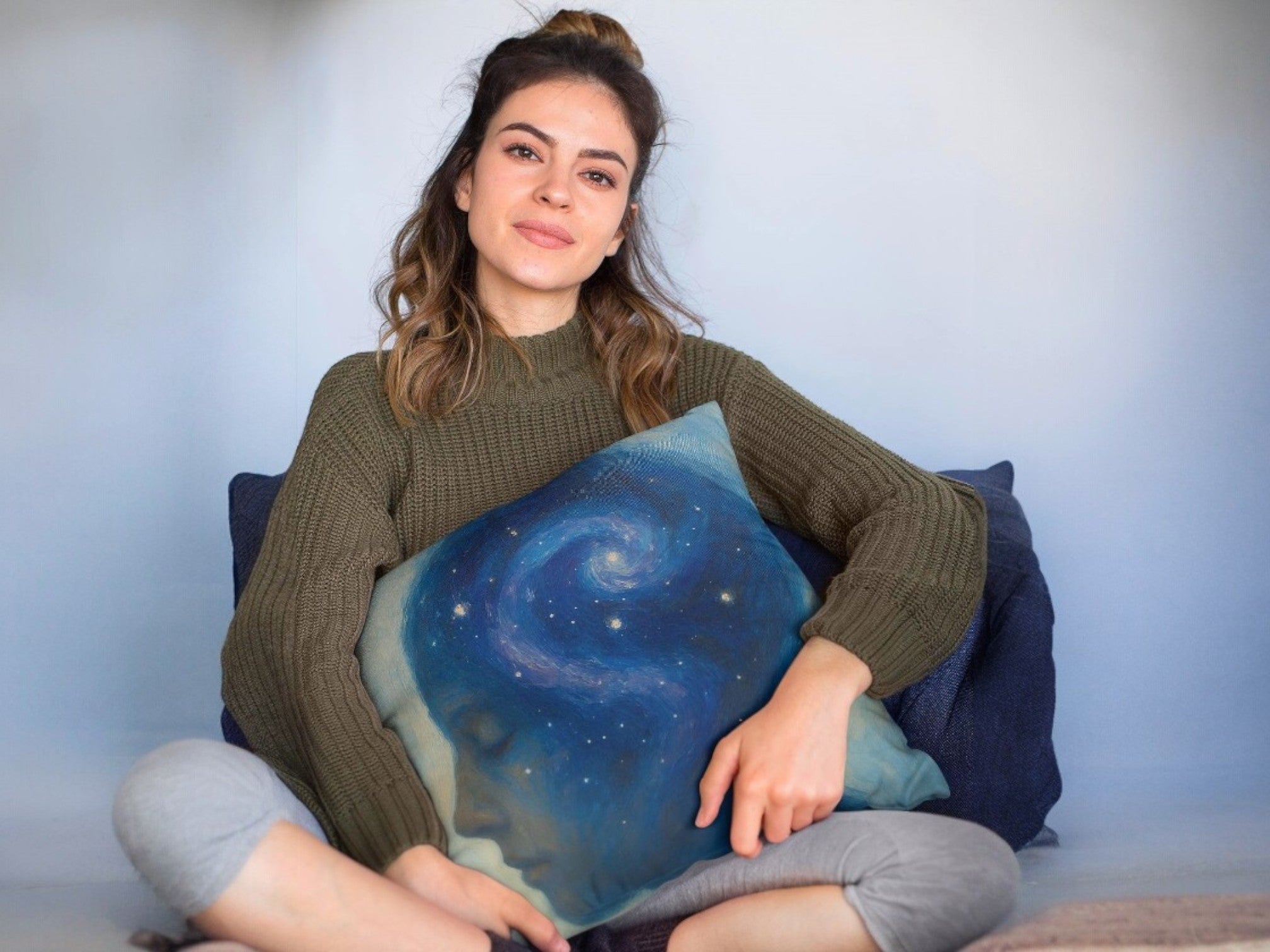 Coussin overthink univers, coussin décoratif carré méditation zen - Essences Agape 79537203