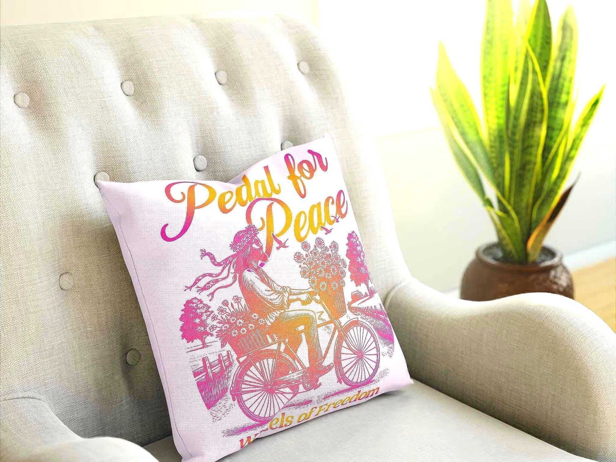 Coussin peace and love, housse salon méditation religieux, carré - Essences Agape 36897369