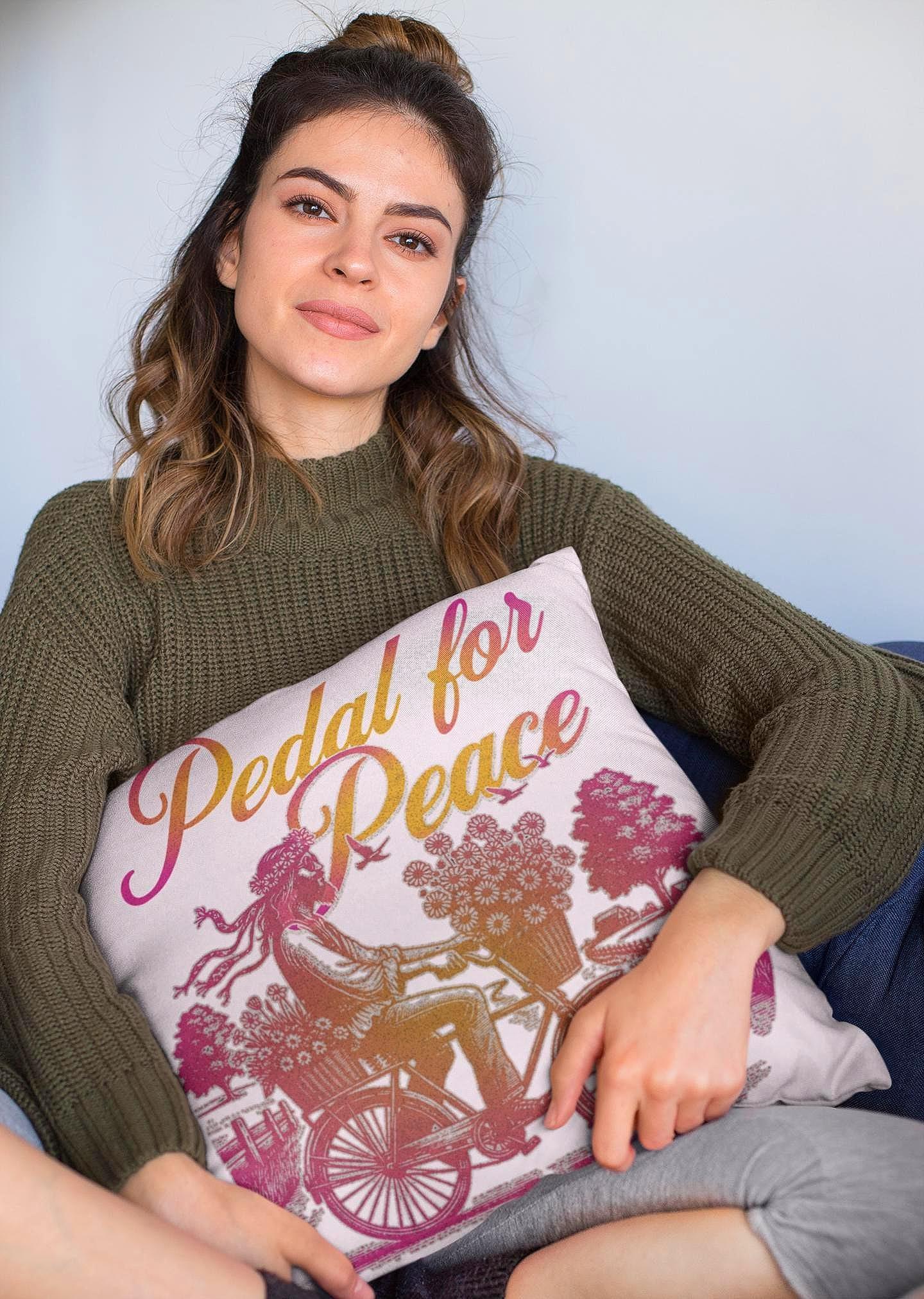 Coussin peace and love, housse salon méditation religieux, carré - Essences Agape 73078699