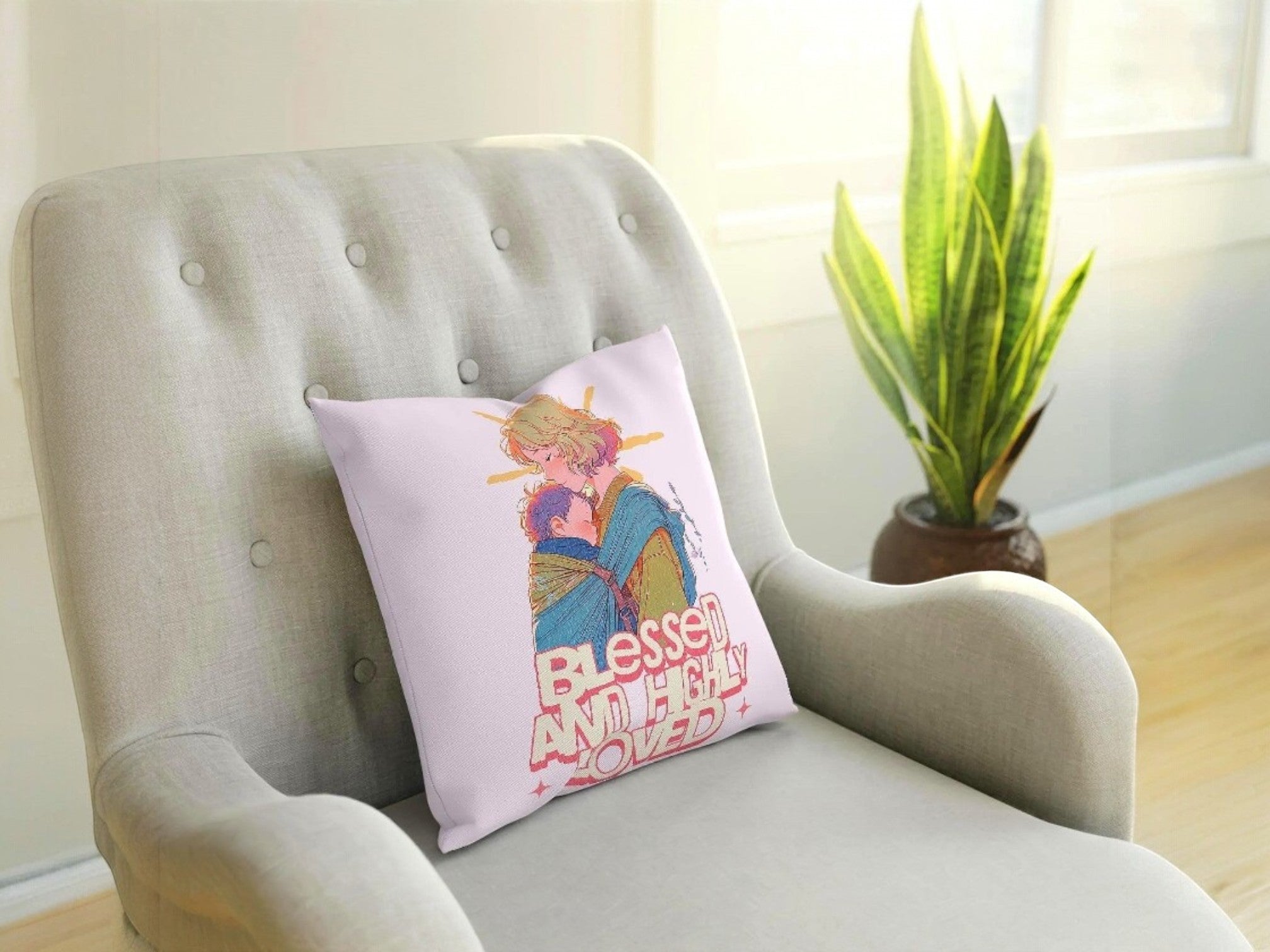Coussin tendresse maman enfant, coussin décoratif salon zen spiritue - Essences Agape 62397753