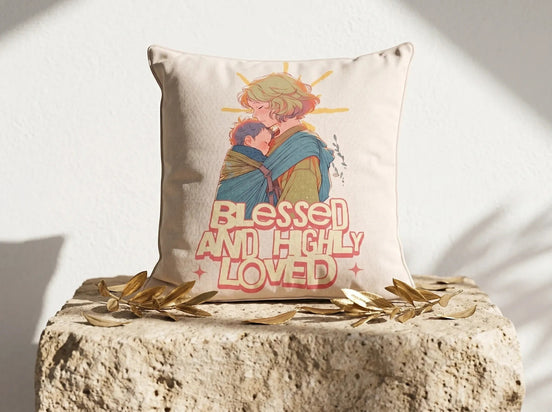 Coussin tendresse maman enfant, coussin décoratif salon zen spirituel - Essences Agape 42334091