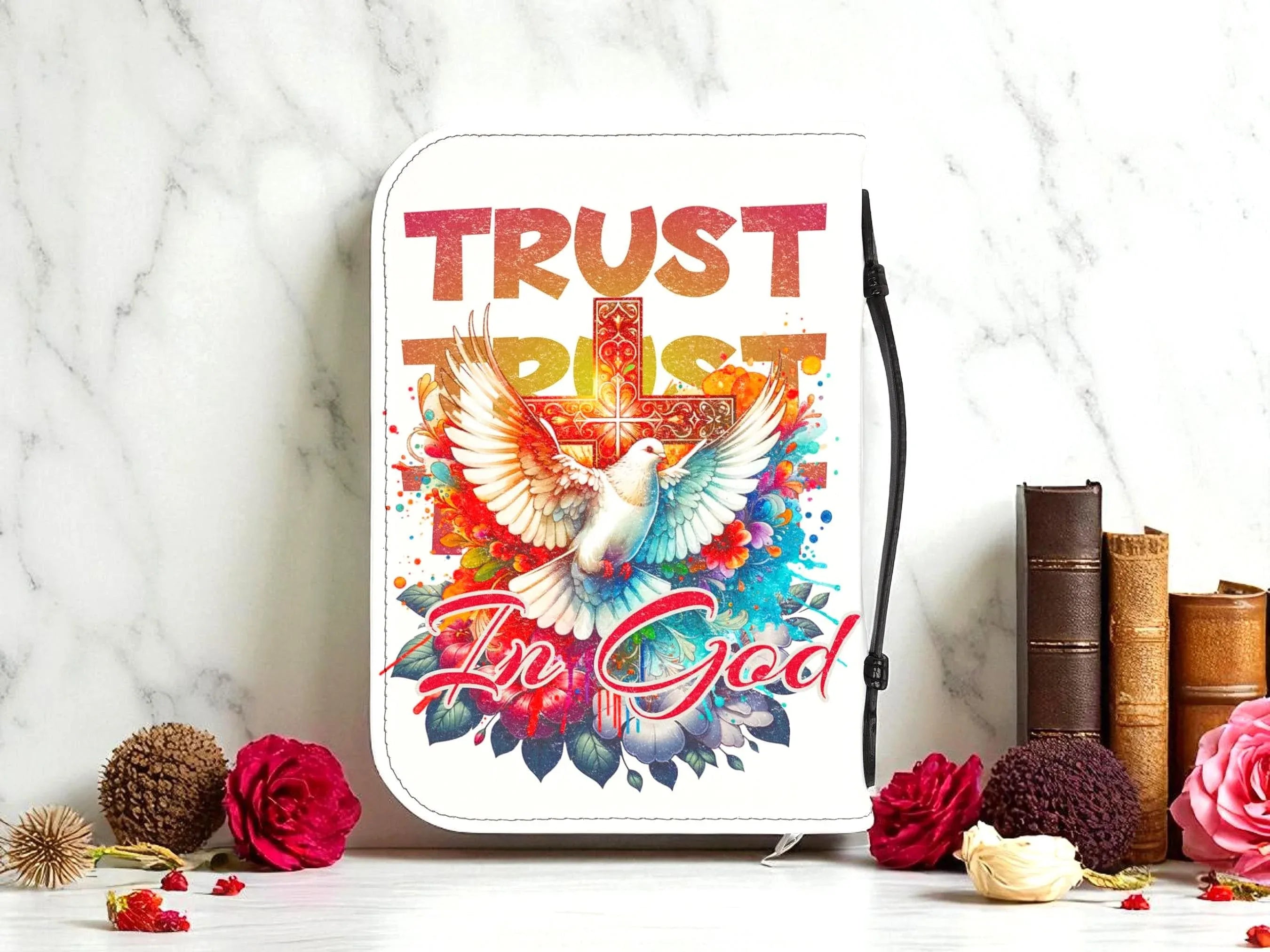 Couverture de Bible chrétienne, housse livre sacré personnalisée Dieu - Essences Agape 88103007