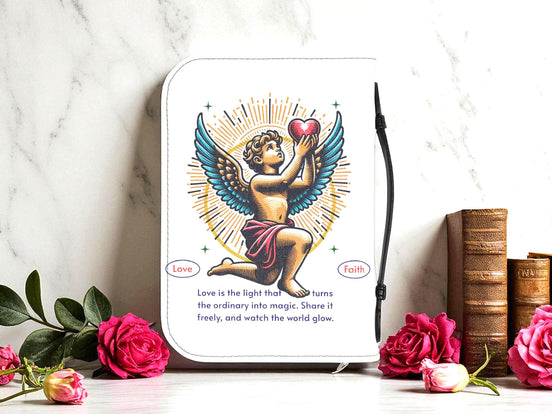 Couverture de Bible chrétienne personnalisée, housse livre sacré ange - Essences Agape 15486947