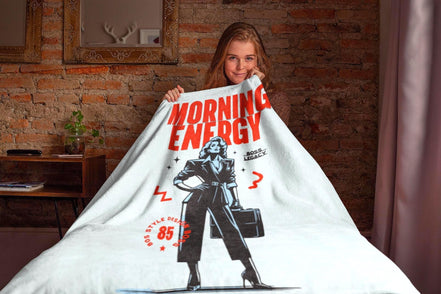 Couverture polaire chaude, femme entrepreneuse, plaid décoratif bureau - Essences Agape 91600844