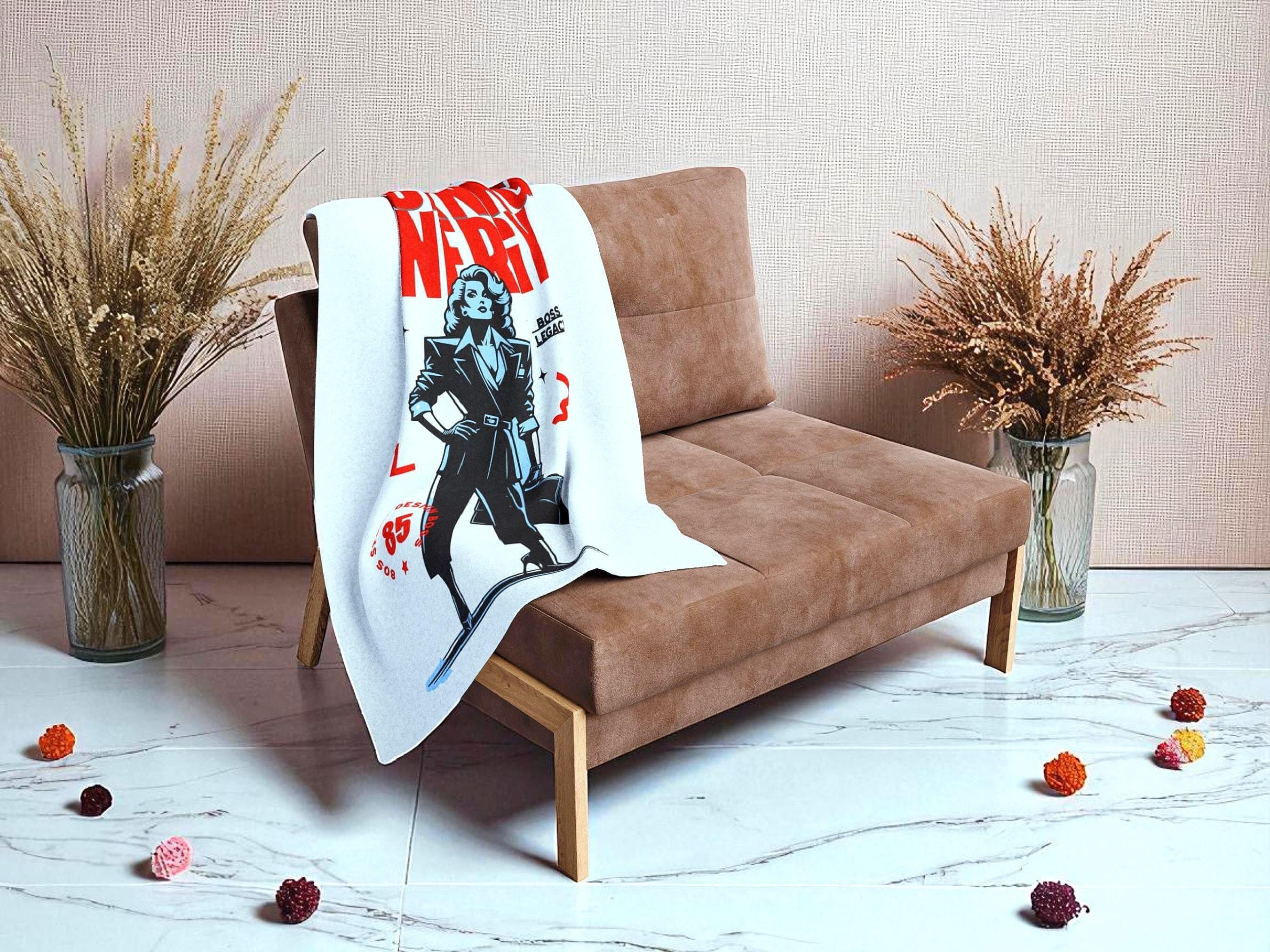Couverture polaire chaude, femme entrepreneuse, plaid décoratif bureau - Essences Agape 42803421