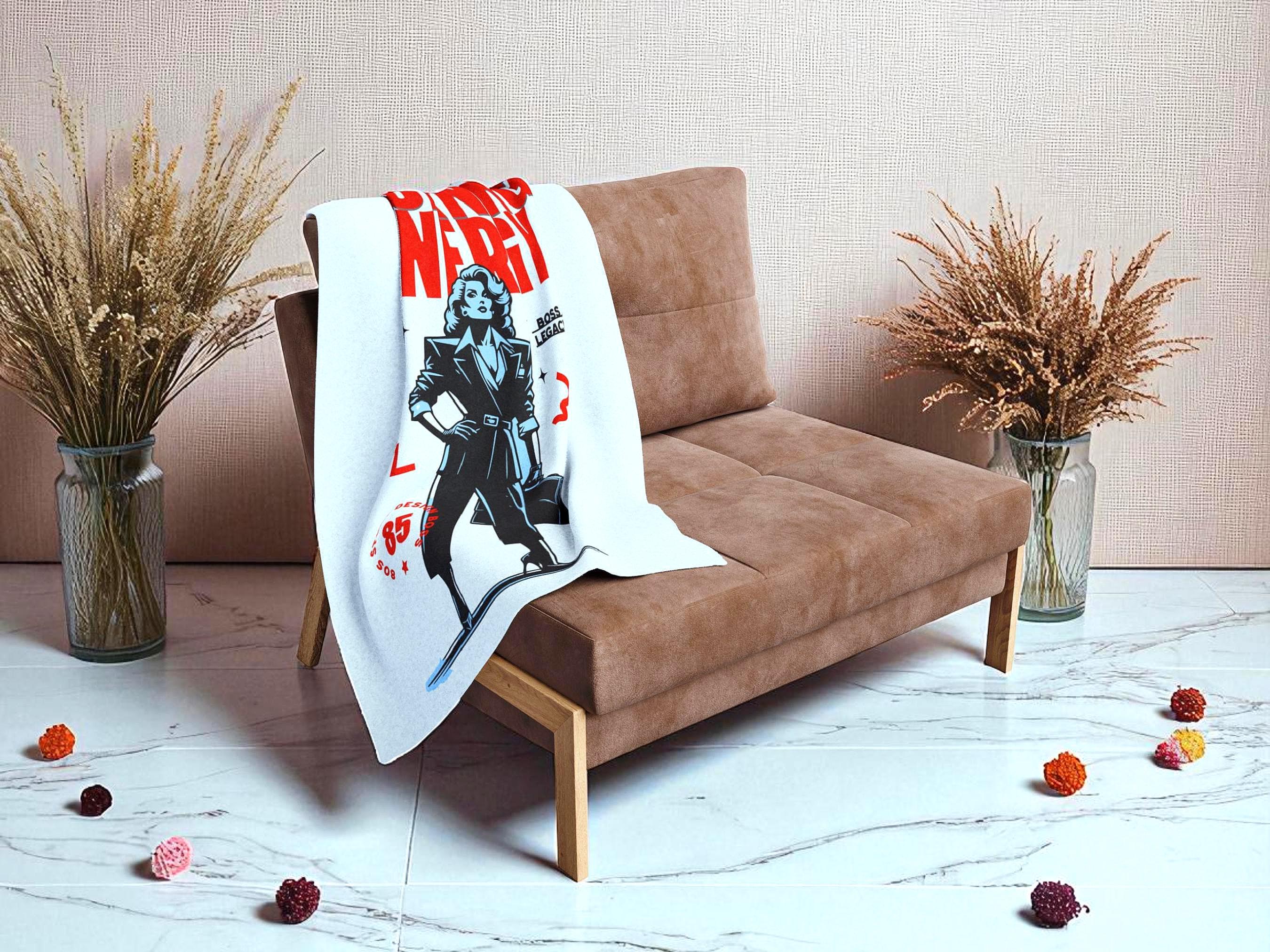 Couverture polaire chaude, femme entrepreneuse, plaid décoratif bureau - Essences Agape 42803421