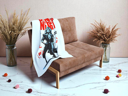 Couverture polaire chaude, femme entrepreneuse, plaid décoratif bureau - Essences Agape 42803421