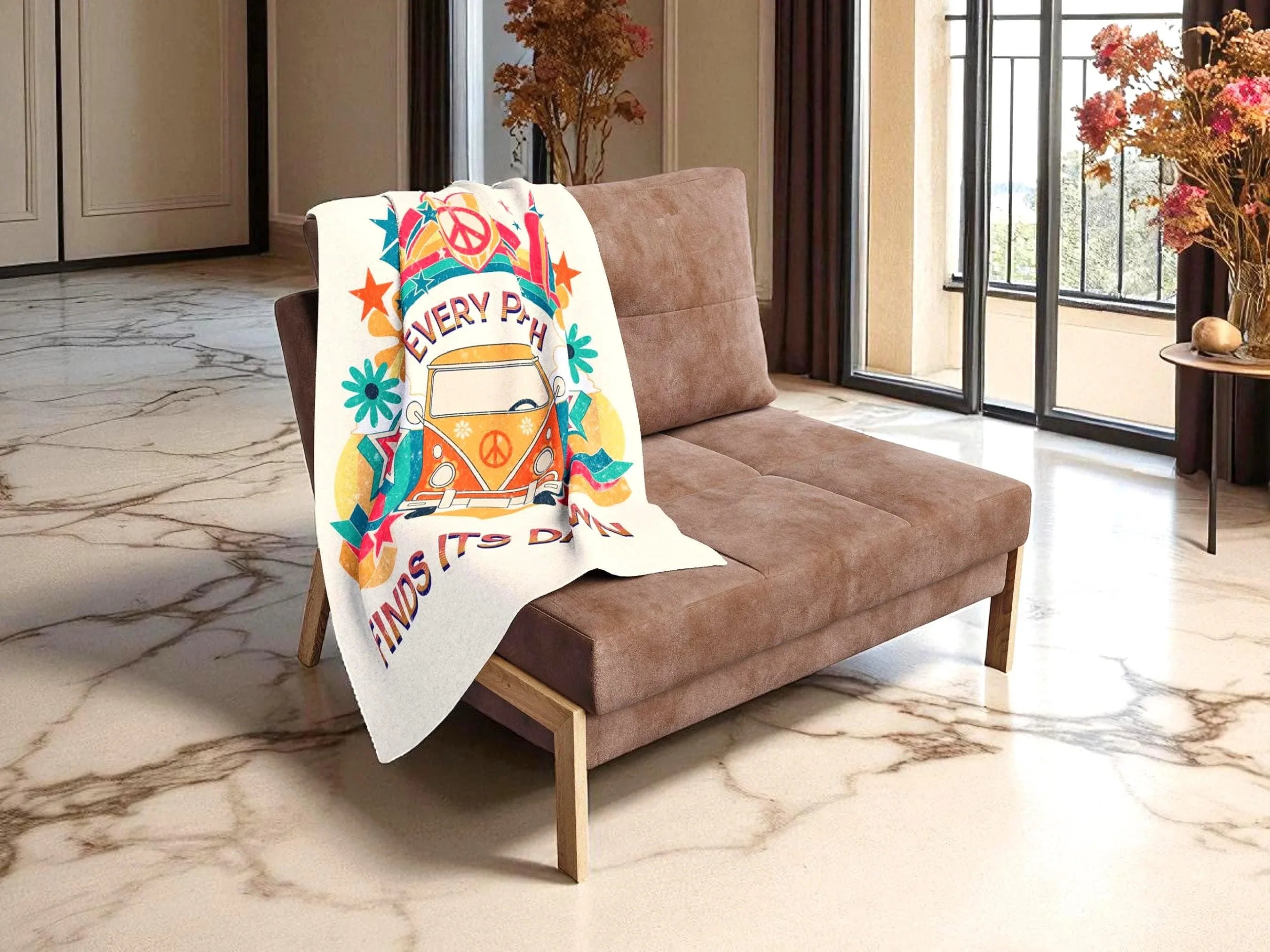 Couverture polaire chaude namaste, plaid décoratif hippie, microfibre - Essences Agape 57119227