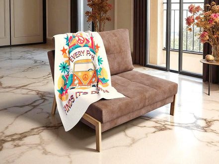 Couverture polaire chaude namaste, plaid décoratif hippie, microfibre - Essences Agape 57119227