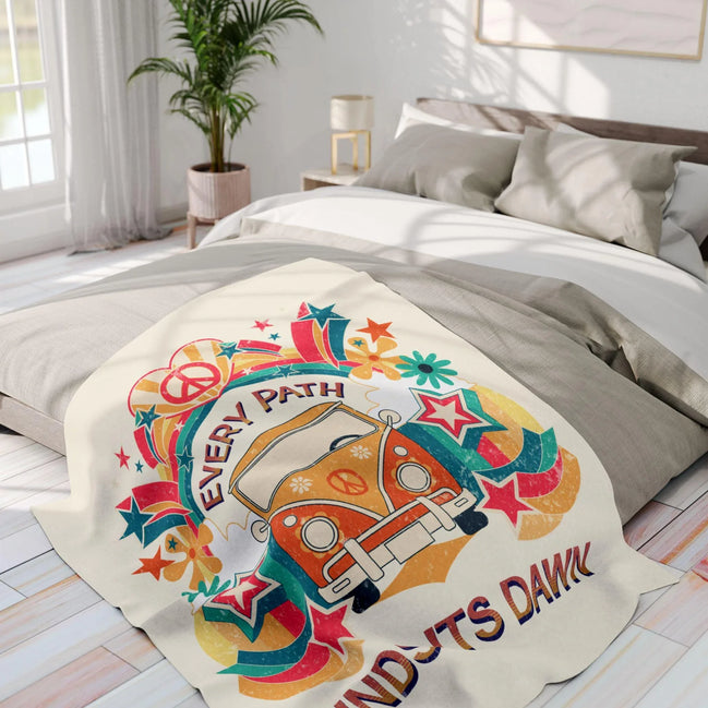 Couverture polaire chaude namaste, plaid décoratif hippie, microfibre - Essences Agape 22831000