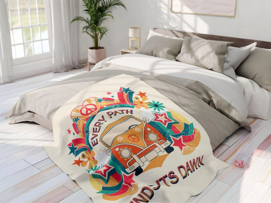 Couverture polaire chaude namaste, plaid décoratif hippie, microfibre - Essences Agape 22831000