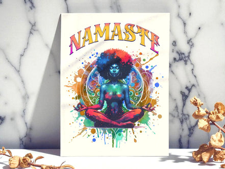 Couverture polaire chaude, namaste, plaid décoratif zen méditation - Essences Agape 96995673