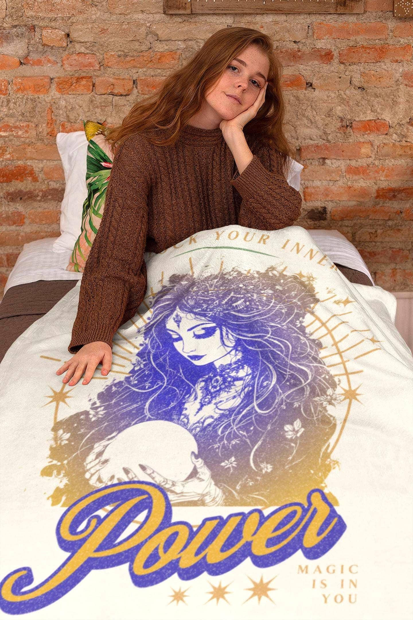 Couverture polaire chaude, sorcière magie, plaid décoratif salon - Essences Agape 16727951