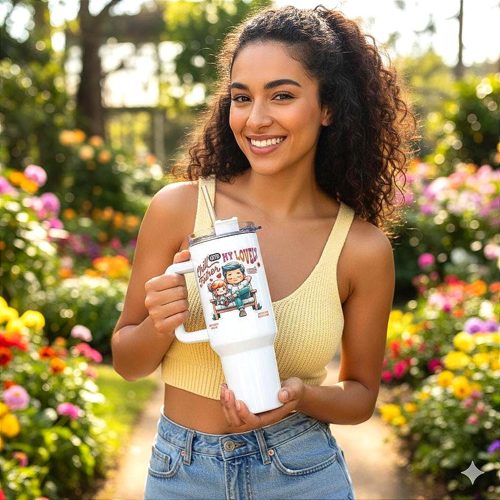 Gobelet léger secouable amour paternel, gobelet inox custom 40 oz - Essences Agape 82454668