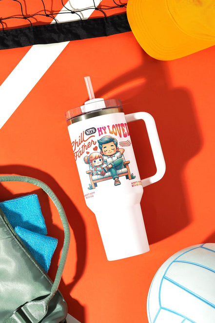 Gobelet léger secouable amour paternel, gobelet inox custom 40 oz - Essences Agape 28297254