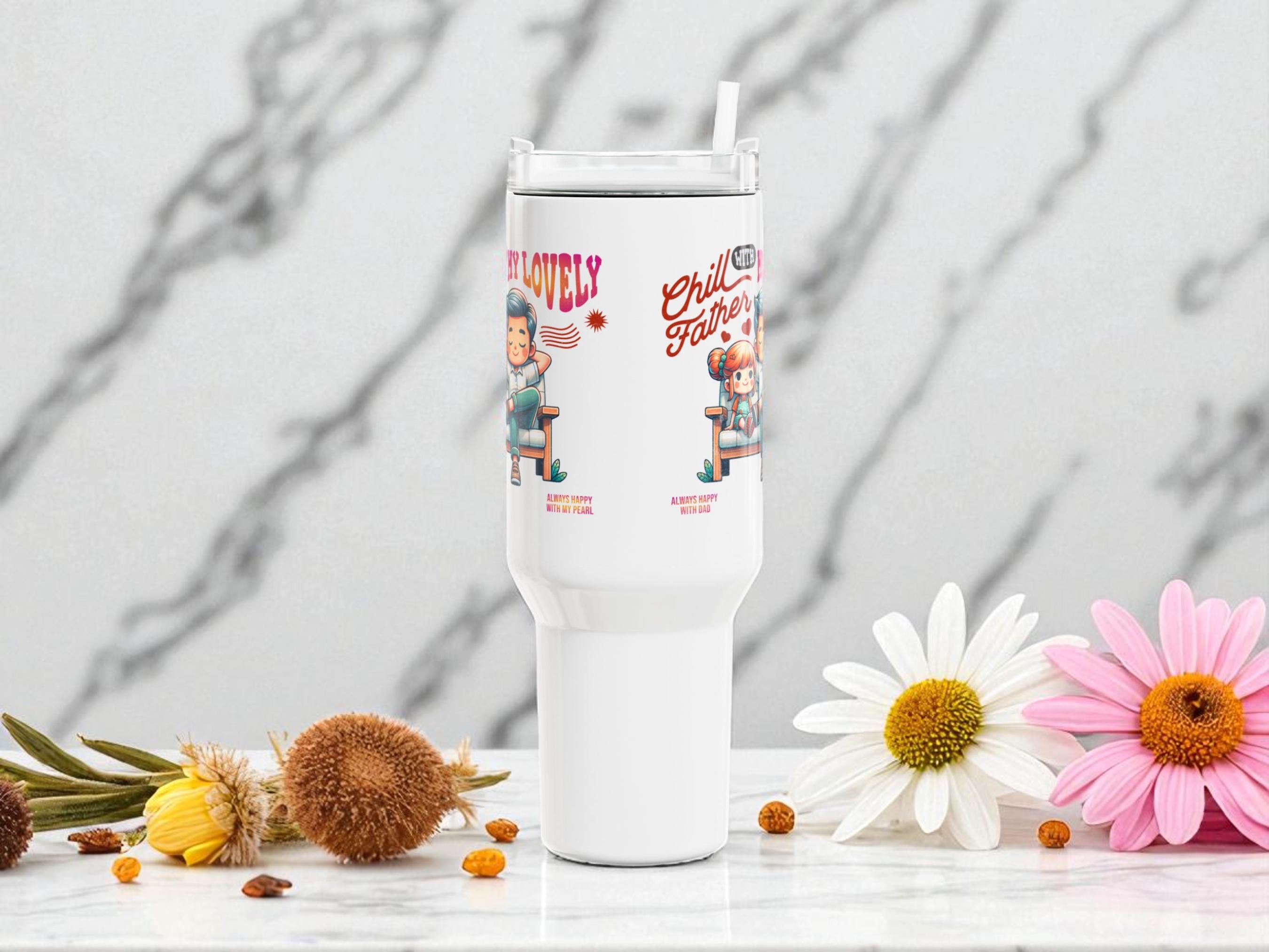 Gobelet léger secouable amour paternel, gobelet inox custom 40 oz - Essences Agape 81160641