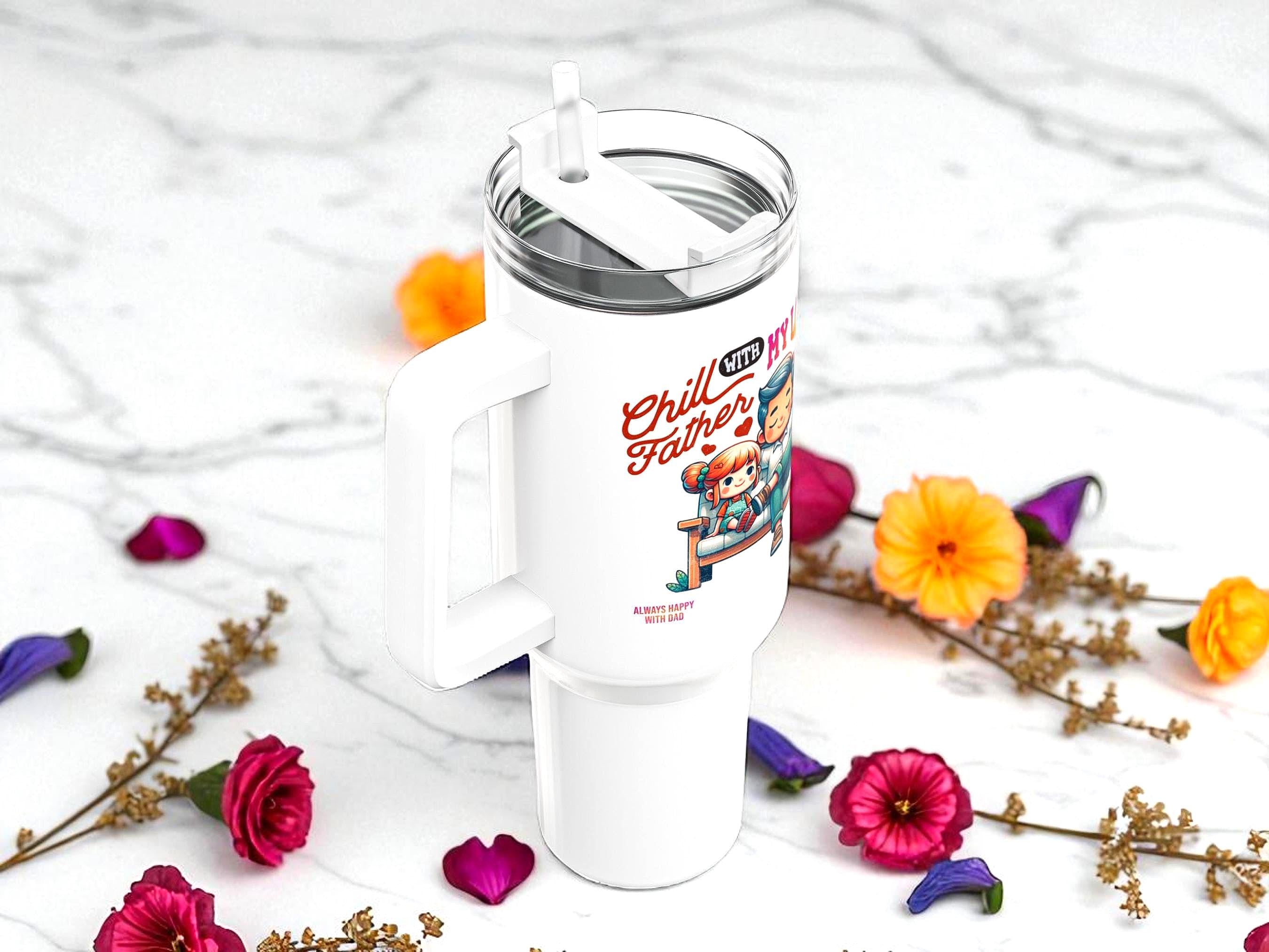 Gobelet léger secouable amour paternel, gobelet inox custom 40 oz - Essences Agape 10566086