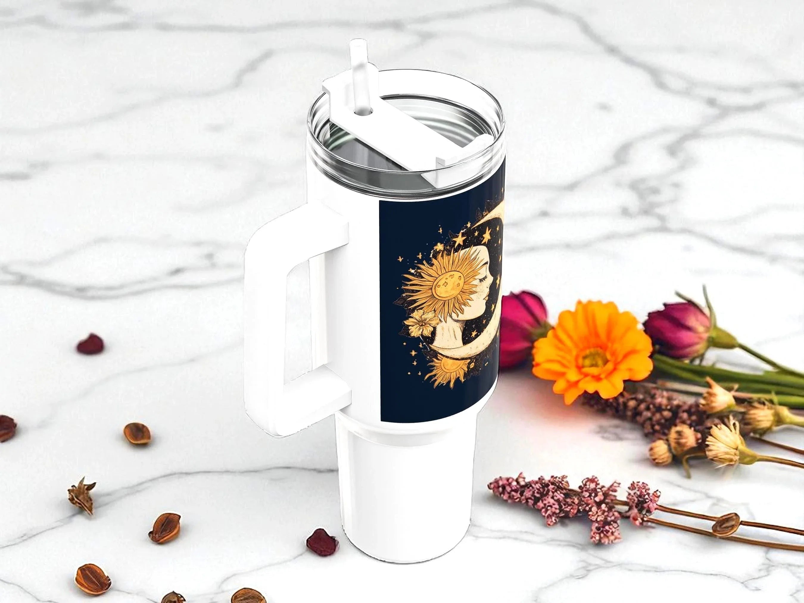 Gobelet léger secouable lune, gobelet santé mentale psychologie, mug - Essences Agape 49902843