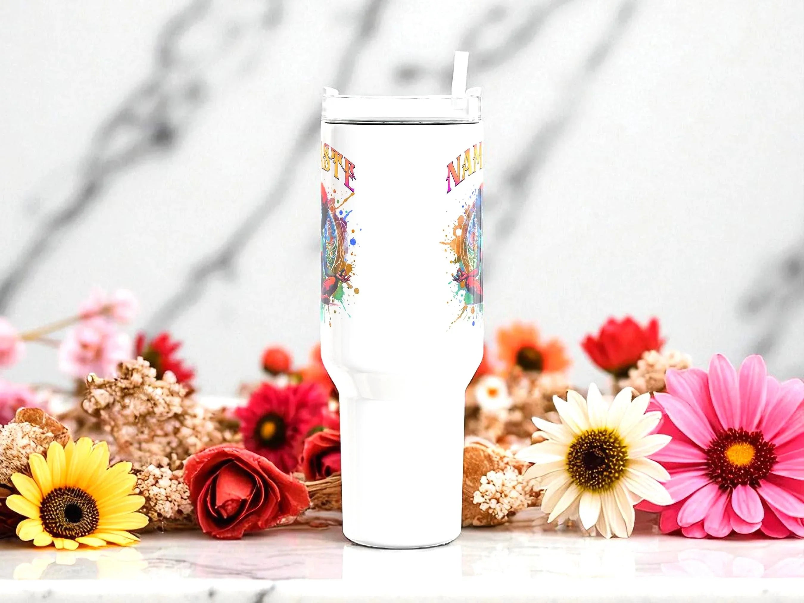 Gobelet santé mentale namaste, gobelet léger secouable ange, tumbler - Essences Agape 5859730